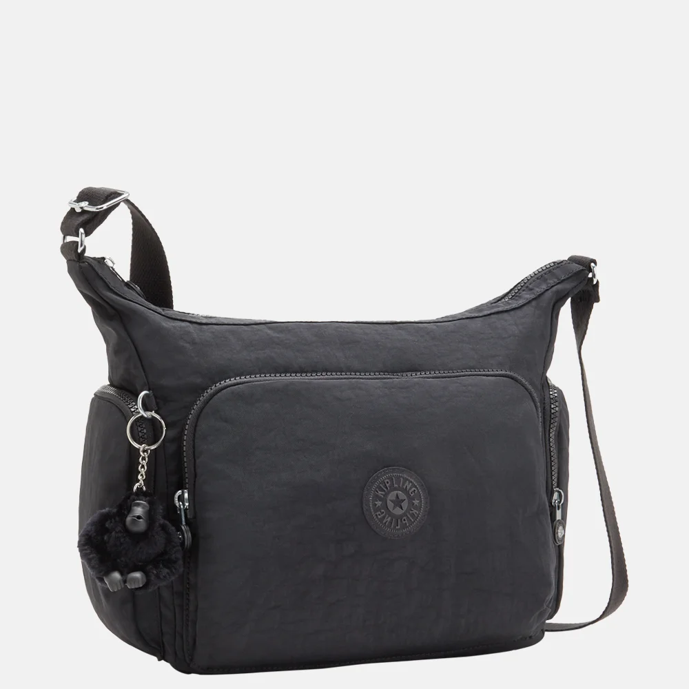 Kipling Gabb schoudertas black noir bij Duifhuizen