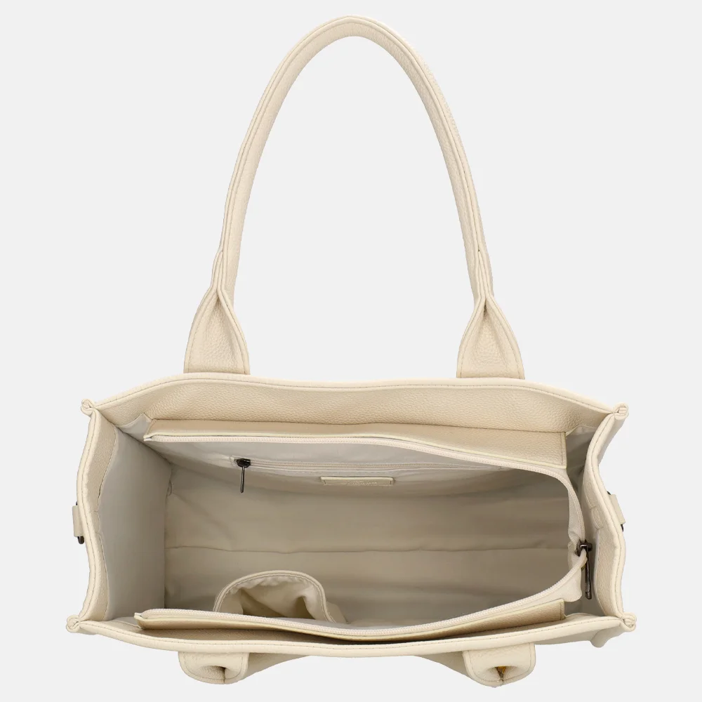Charm London Debossed shopper M off white bij Duifhuizen
