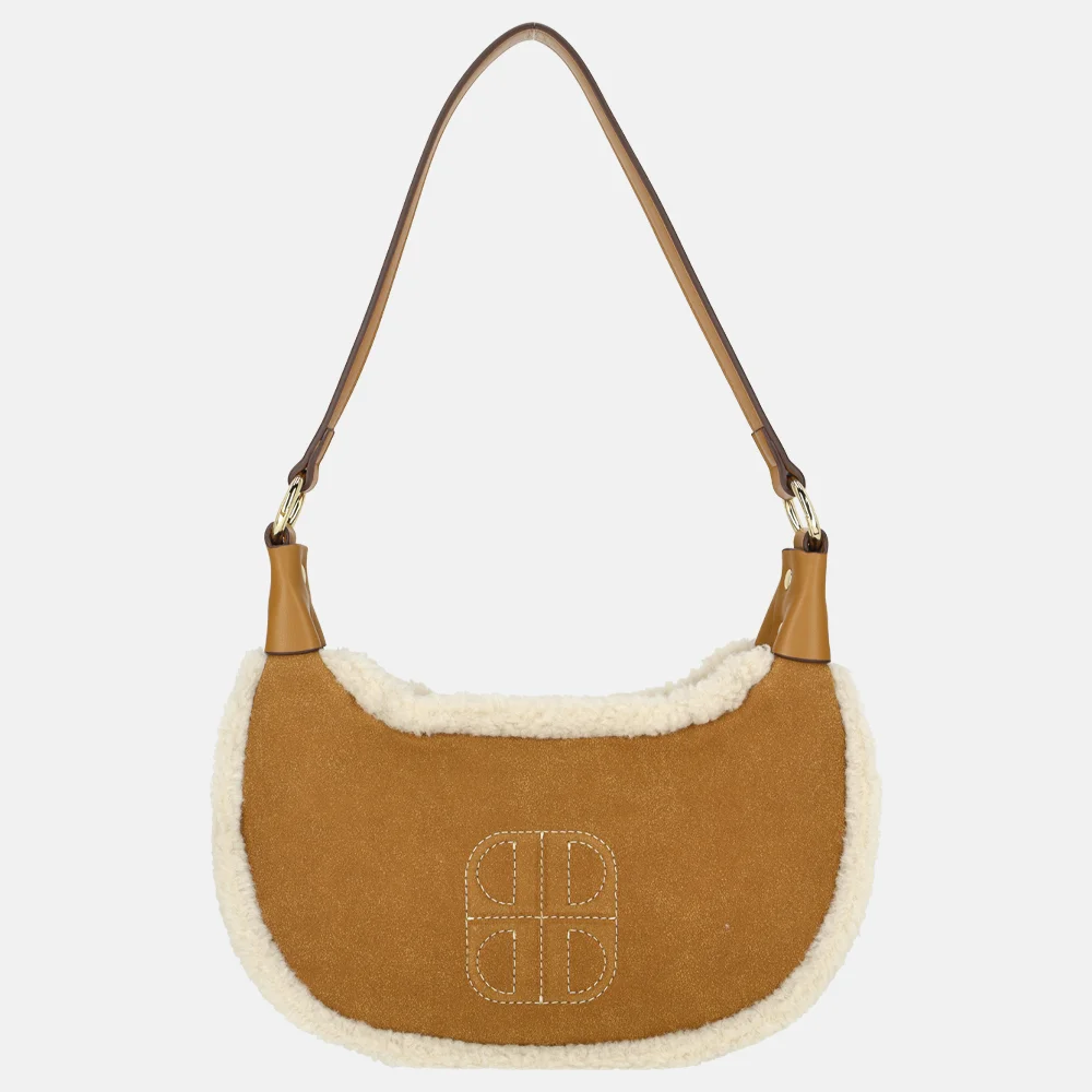 Laurent David Brit Teddy schoudertas cognac bij Duifhuizen