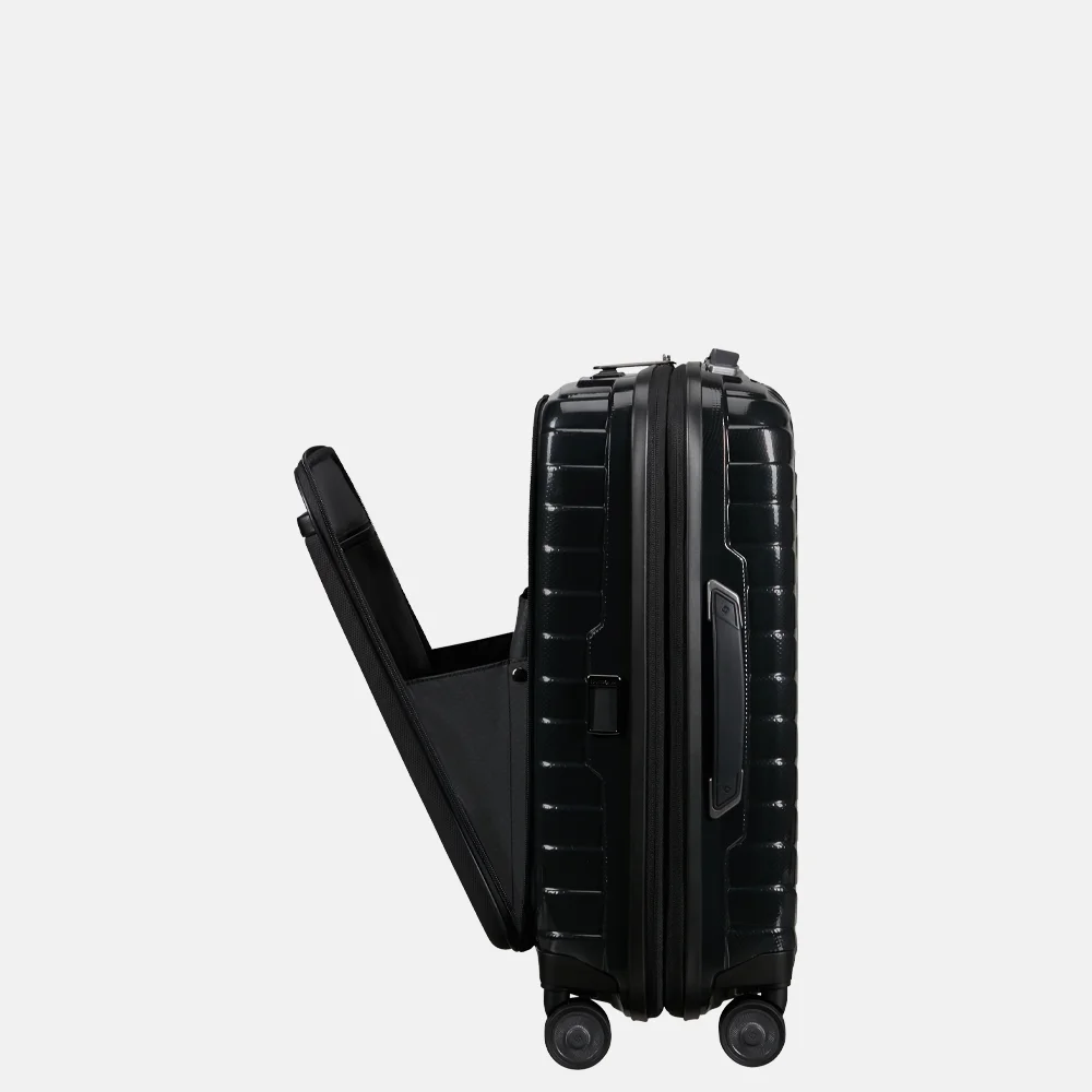 Samsonite Proxis frontpocket handbagage koffer 55 cm expandable black bij Duifhuizen