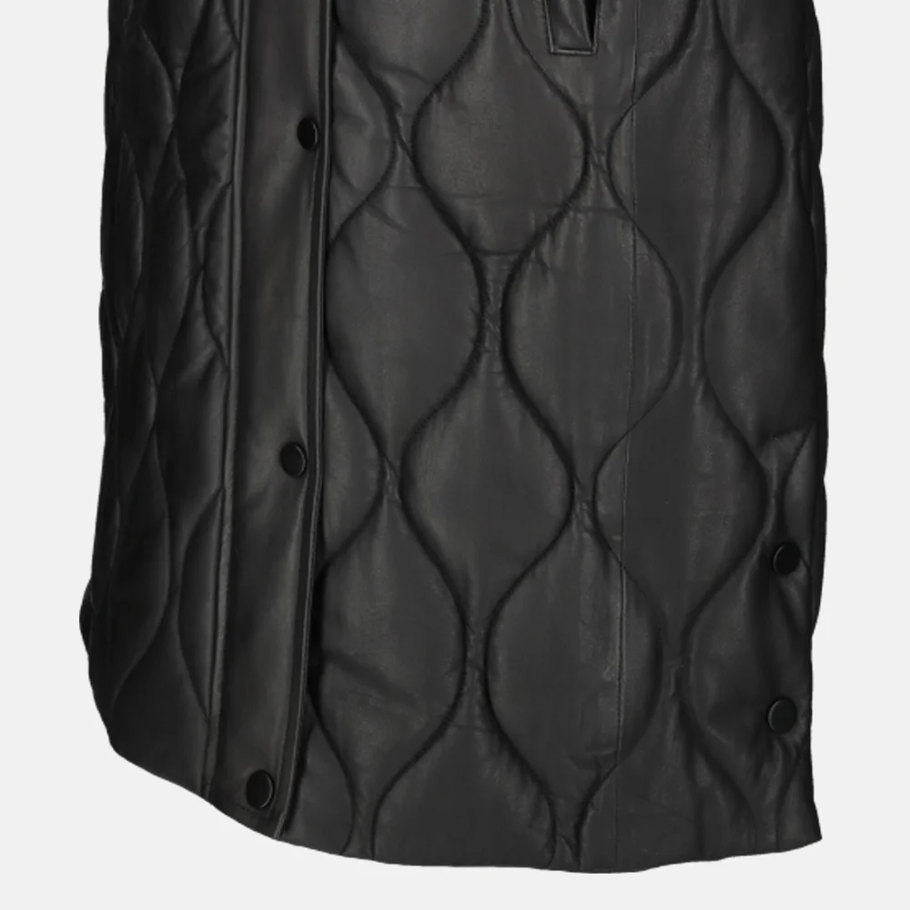 Dekkers Ledermode Julia bodywarmer lang zwart bij Duifhuizen