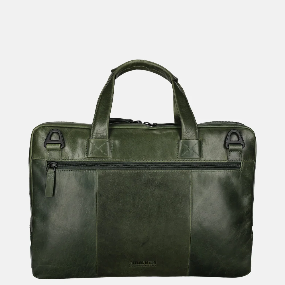 Leonhard Heyden Porto 14 inch laptoptas bottle green bij Duifhuizen