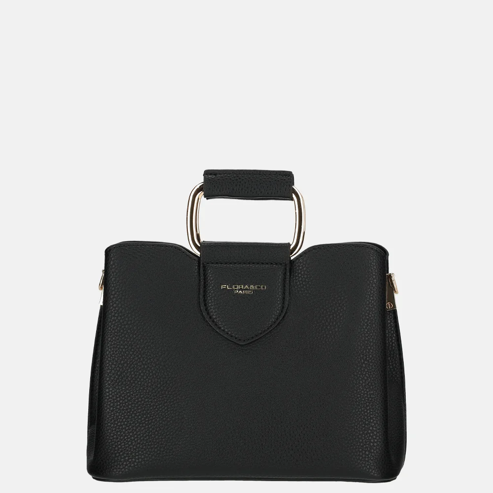 Flora & Co handtas S black bij Duifhuizen