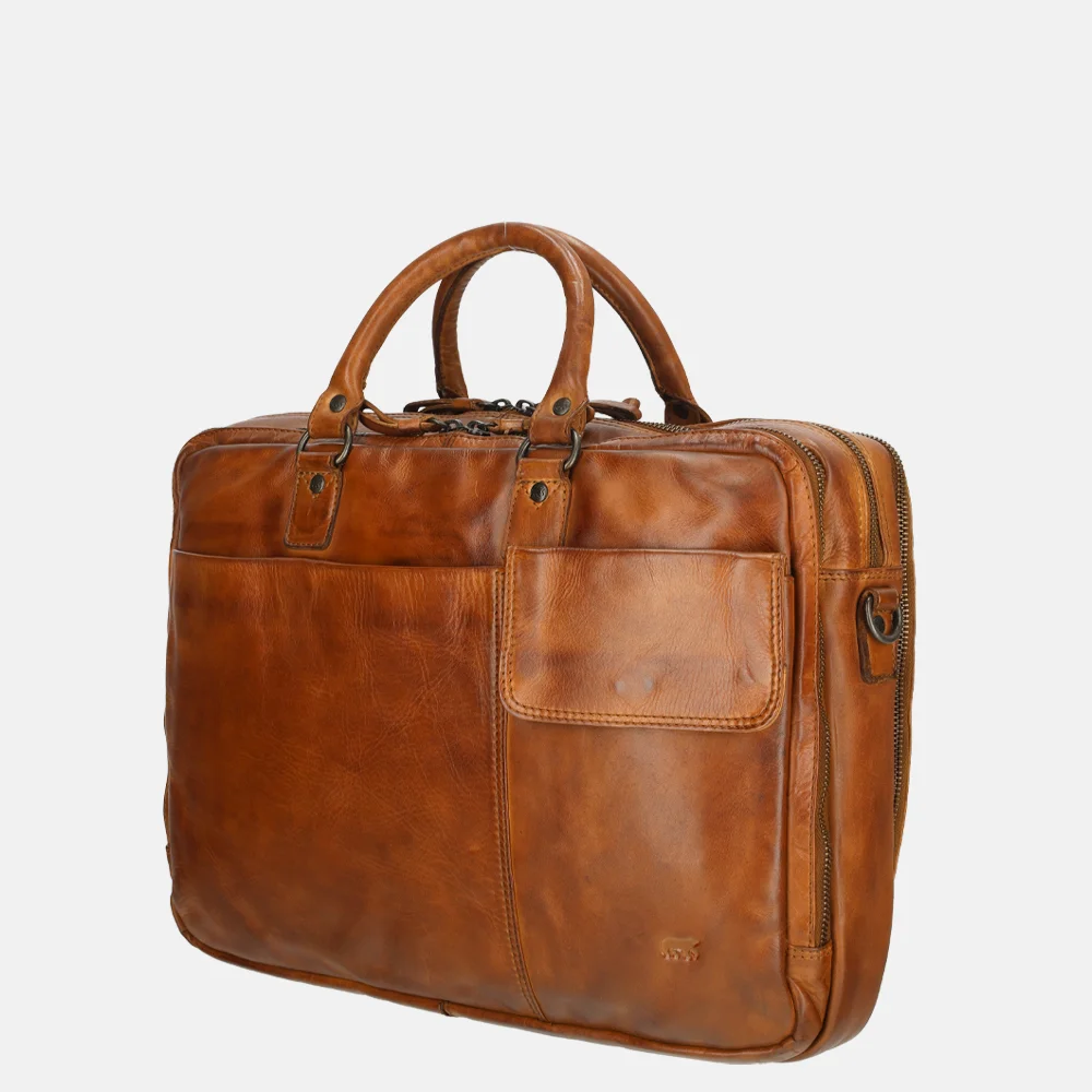 Bear Design laptoptas 17 inch cognac bij Duifhuizen