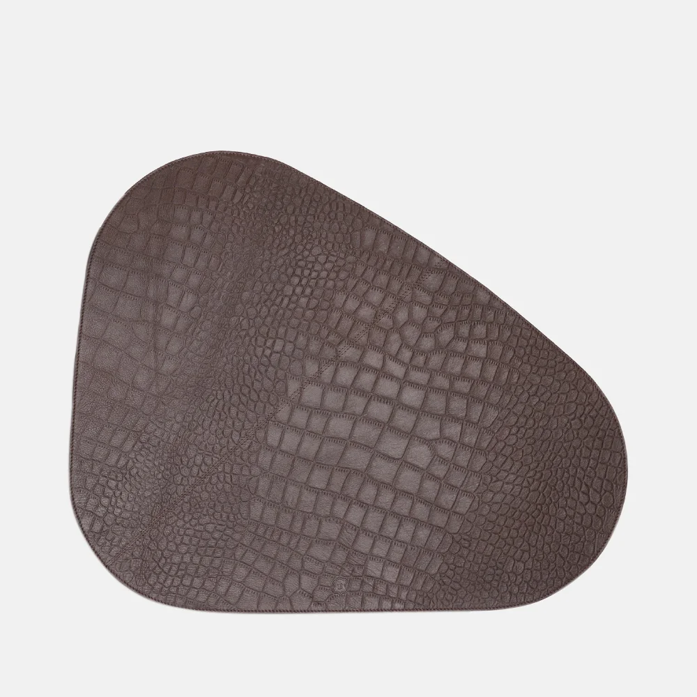 Chamada leren placemats organisch croco (2 stuks) donkerbruin