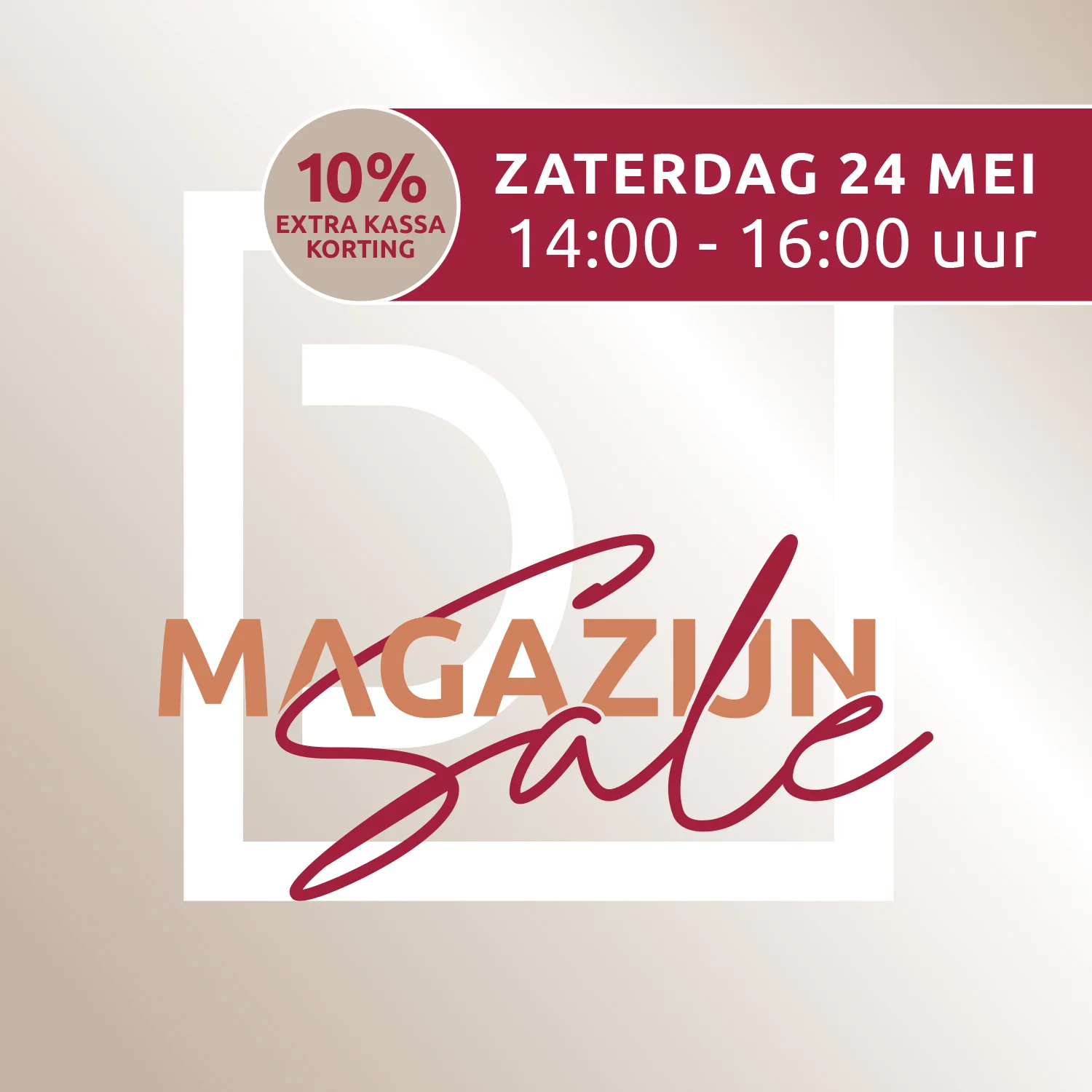 Digitale Ticket Magazijnsale zaterdag 14:00 - 16:00