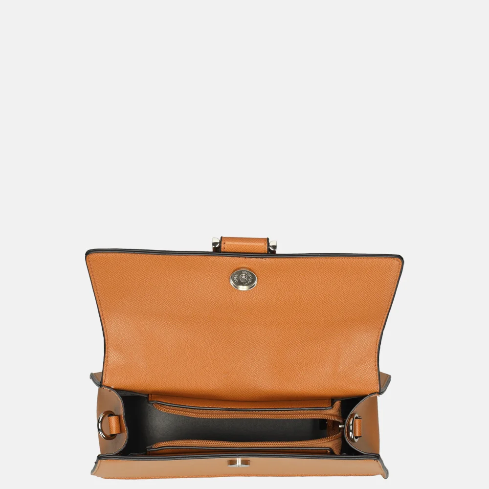 Flora & Co Saffiano crossbody tas camel bij Duifhuizen