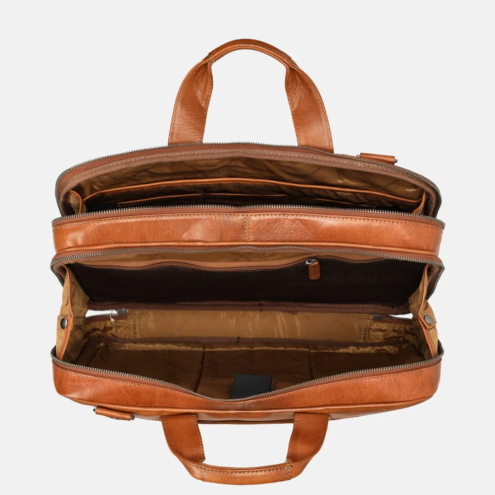 Chesterfield Novum laptoptas 15 inch cognac bij Duifhuizen