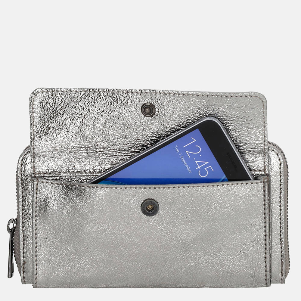Charm London portemonnee/crossbody tas donkerzilver bij Duifhuizen