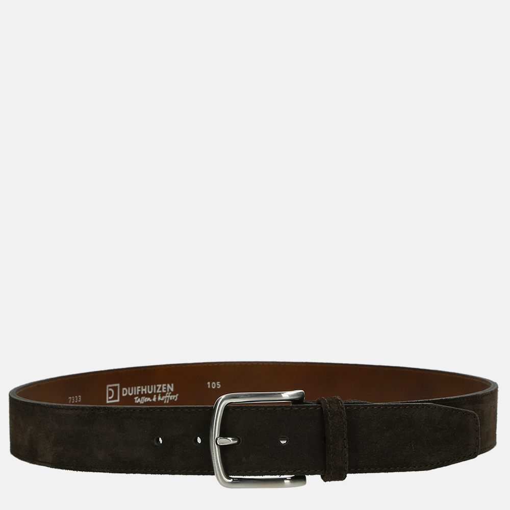 Duifhuizen casual riem 4 cm suede donkerbruin bij Duifhuizen