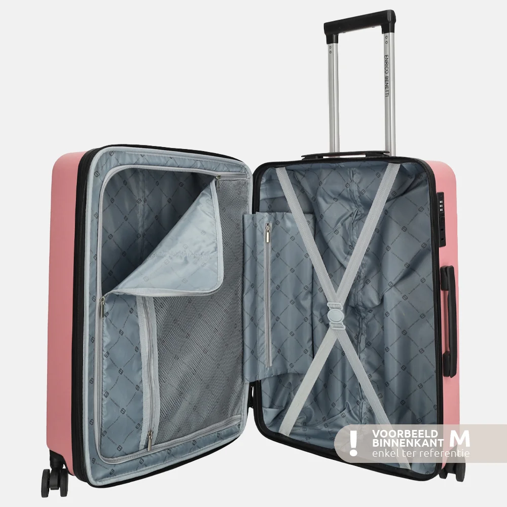 Enrico Benetti Portland kofferset 3-delig roze bij Duifhuizen