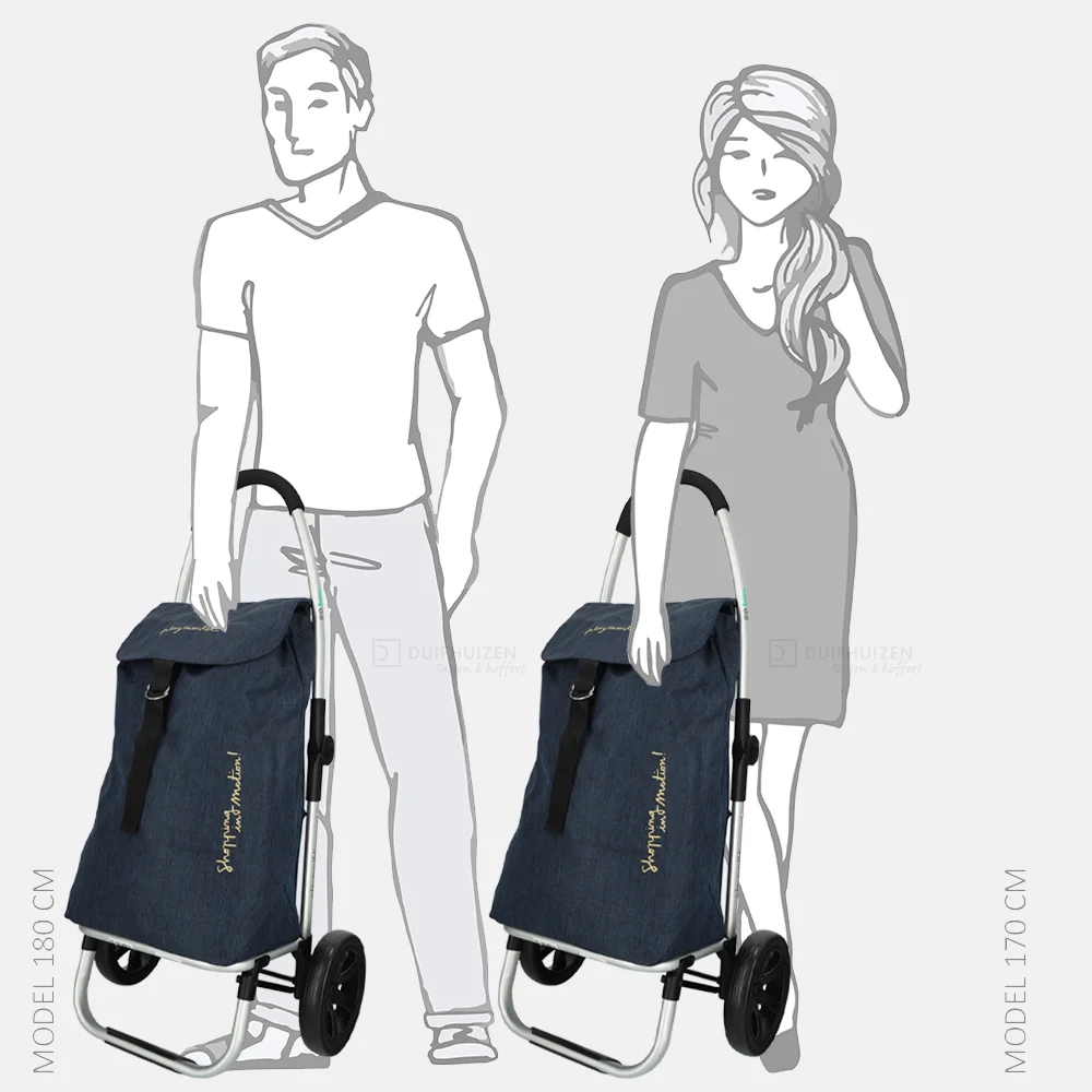 Playmarket Go Two compact boodschappentrolley jeans bij Duifhuizen