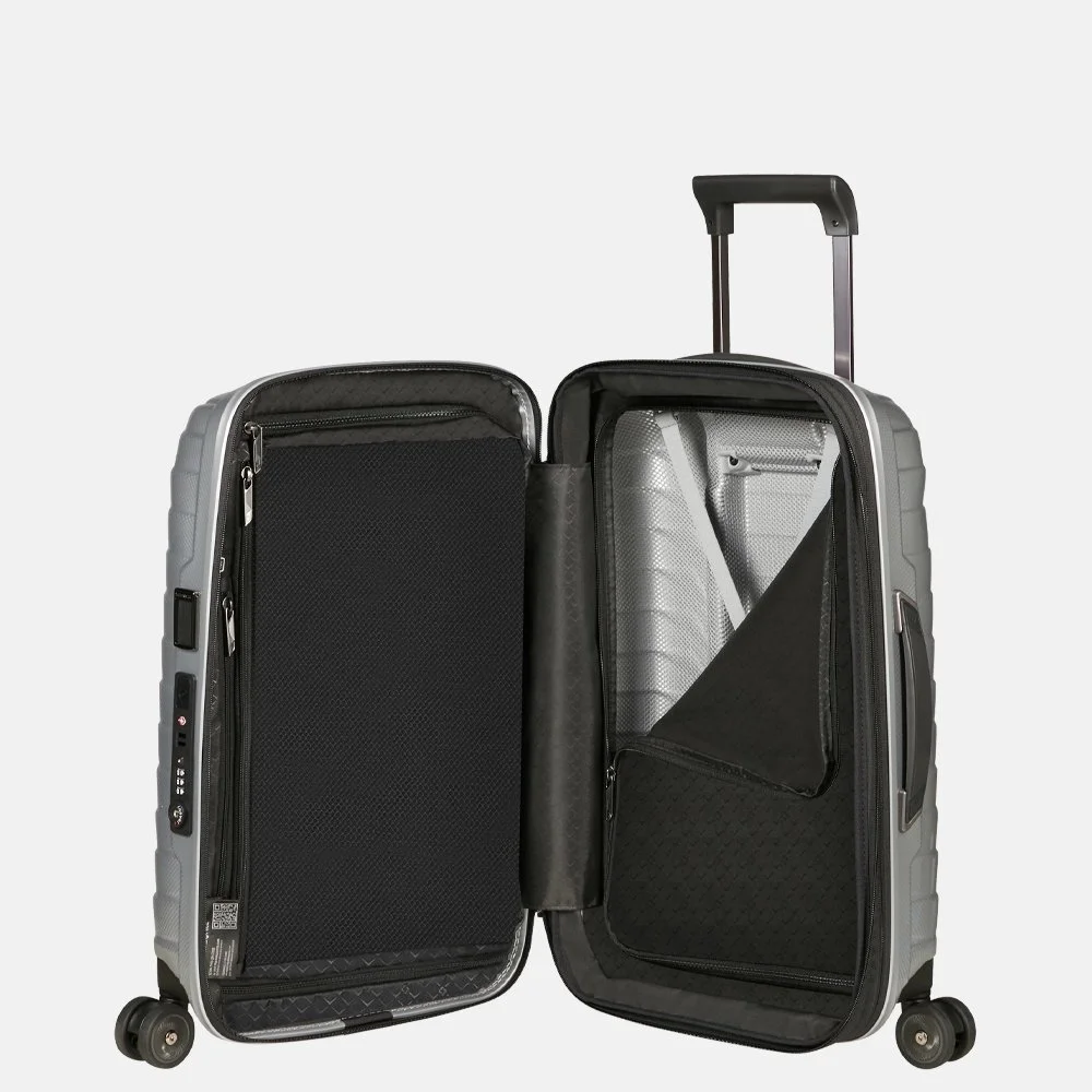 Samsonite Proxis expandable handbagage koffer 55 cm silver bij Duifhuizen