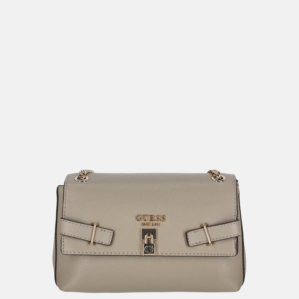 Guess Yesba convertible crossbody tas dark taupe bij Duifhuizen