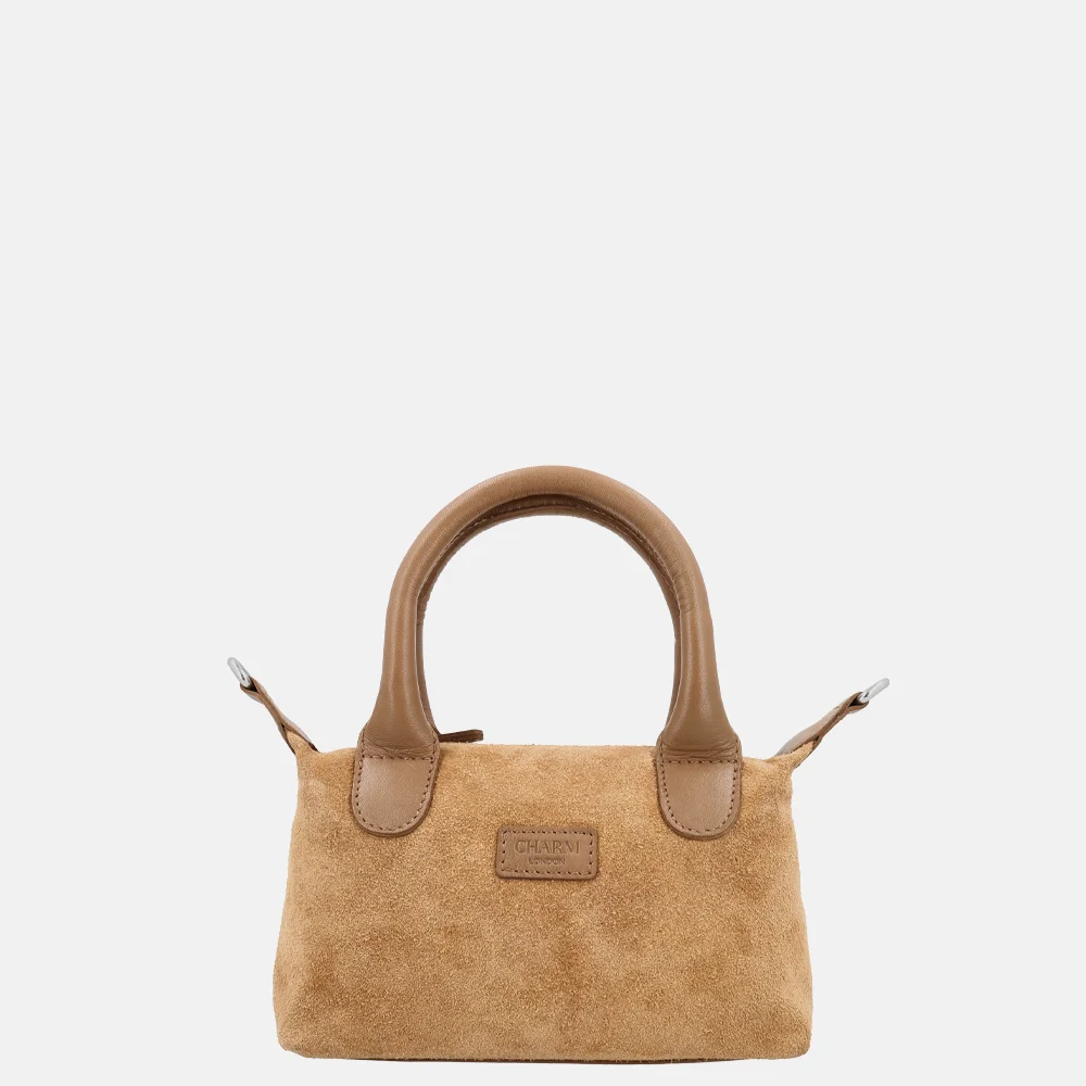 Charm London Buckingham crossbody tas XS suede camel
