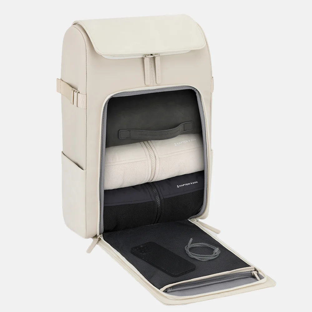 Kapten & Son Bali laptoprugzak 15 inch sandstone bij Duifhuizen