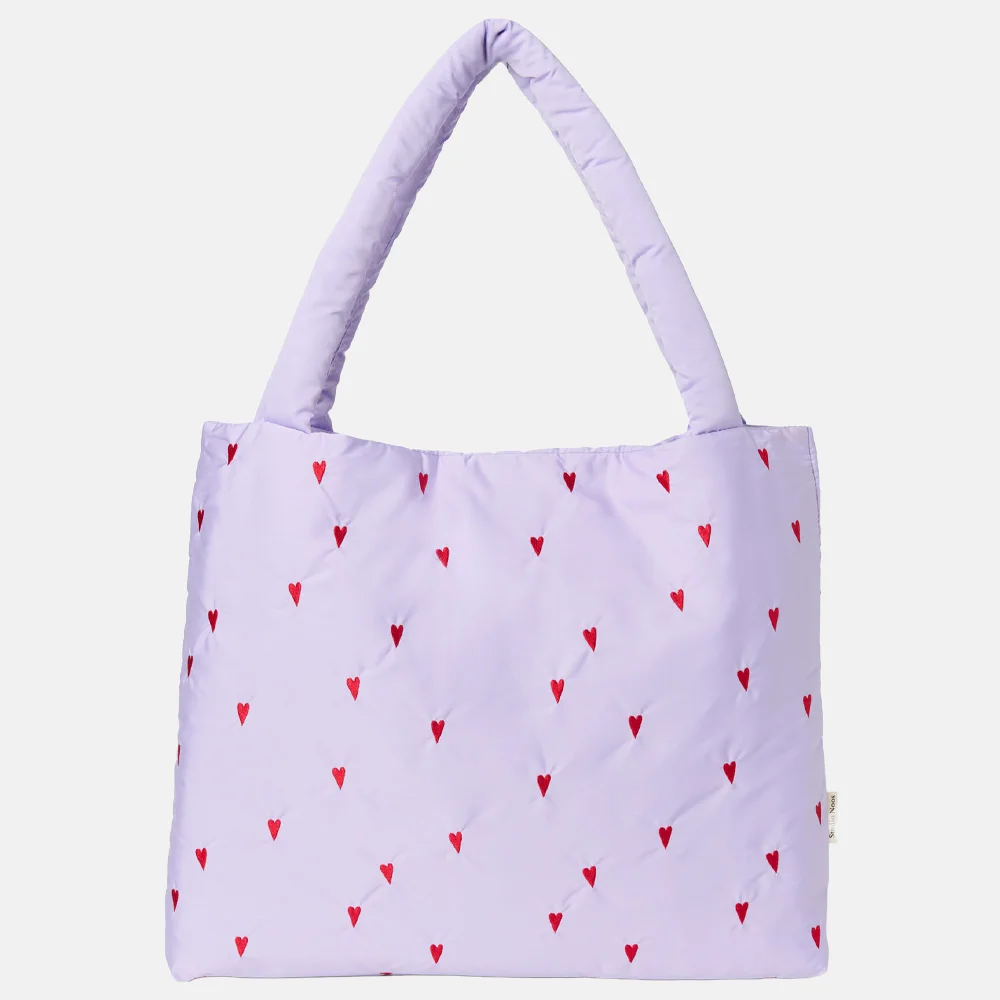 Studio Noos Puffy Mom bag shopper purple hearts