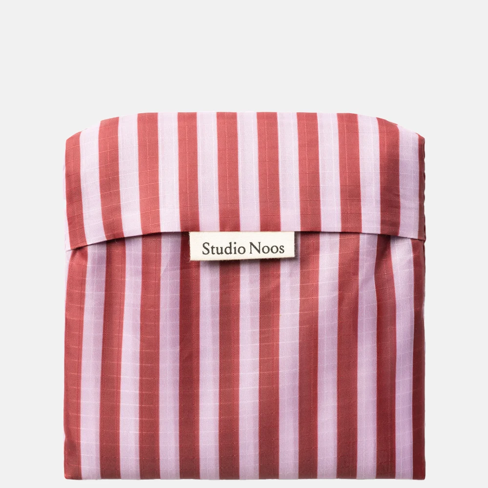 Studio Noos shopper red/lilac striped bij Duifhuizen