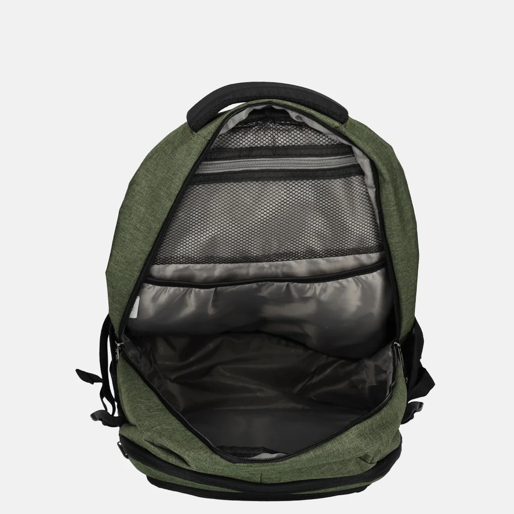 Enrico Benetti Hamburg laptoprugzak 17 inch olijf bij Duifhuizen