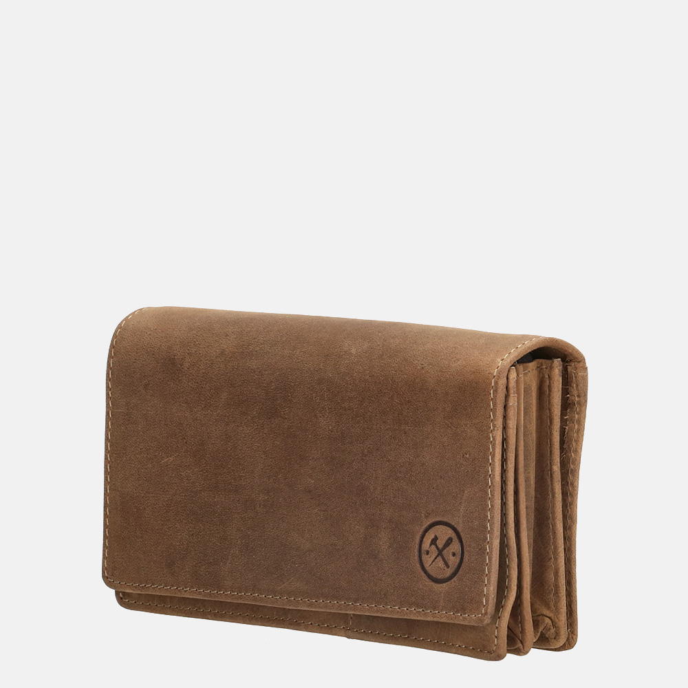 Hide & Stitches Idaho portemonnee brown bij Duifhuizen