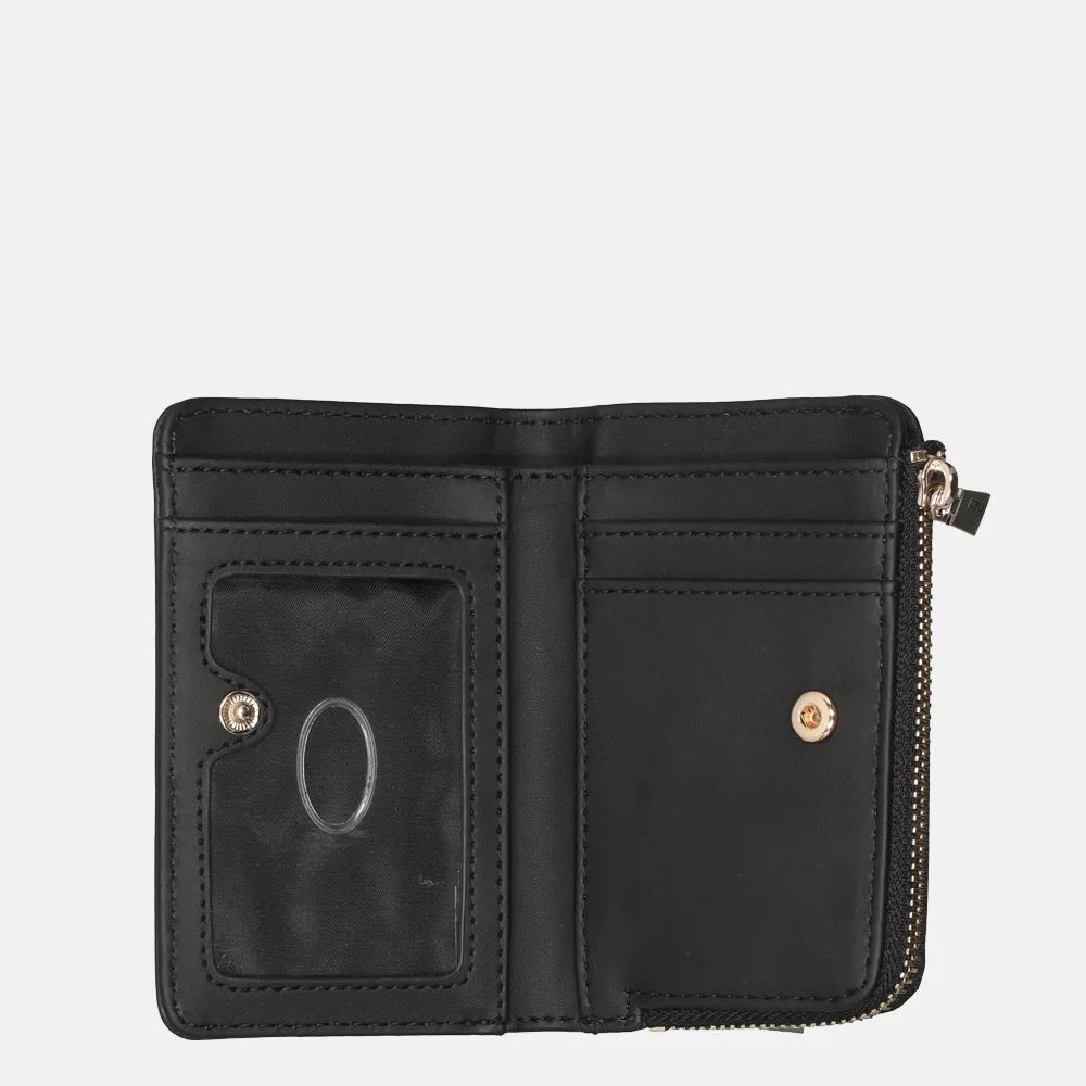 Guess Laurel II zip around card case portemonnee coal logo bij Duifhuizen