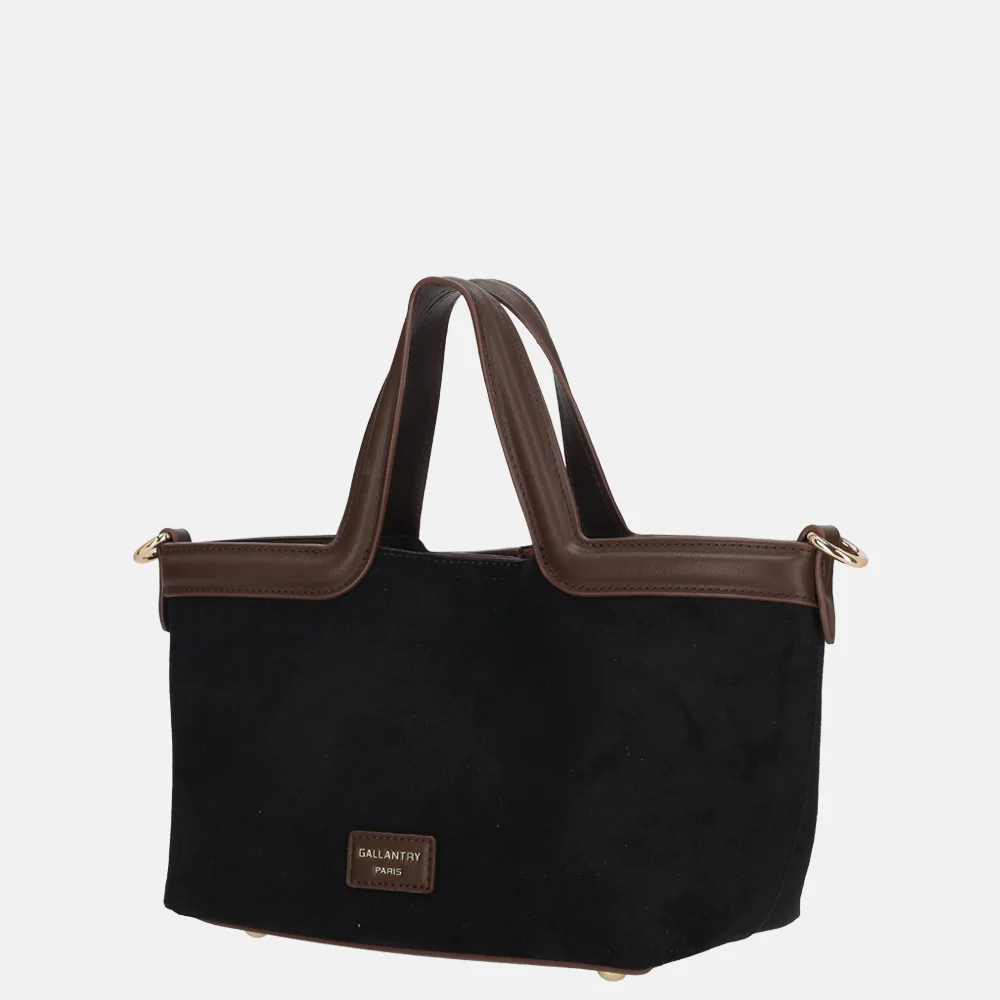 Firenze Suedine handtas black/coffee bij Duifhuizen