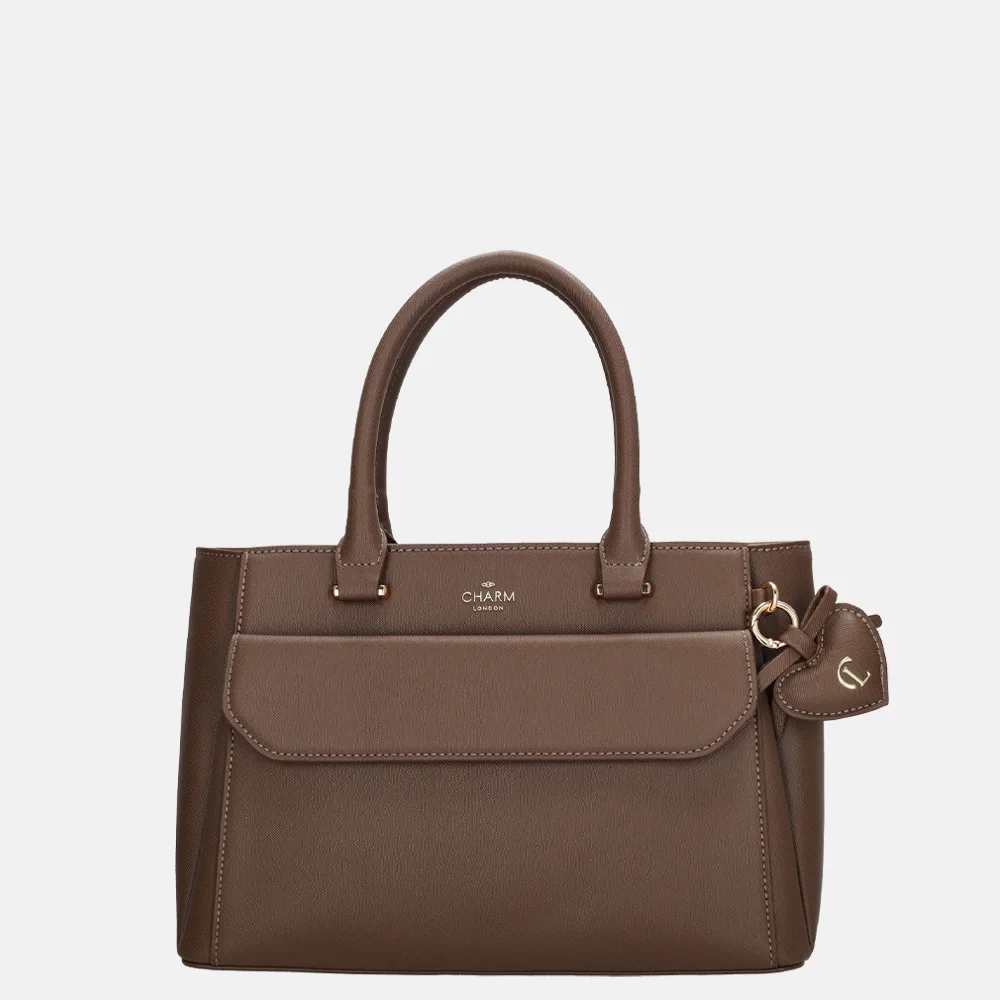 Charm London Cambridge handtas M mocca bij Duifhuizen