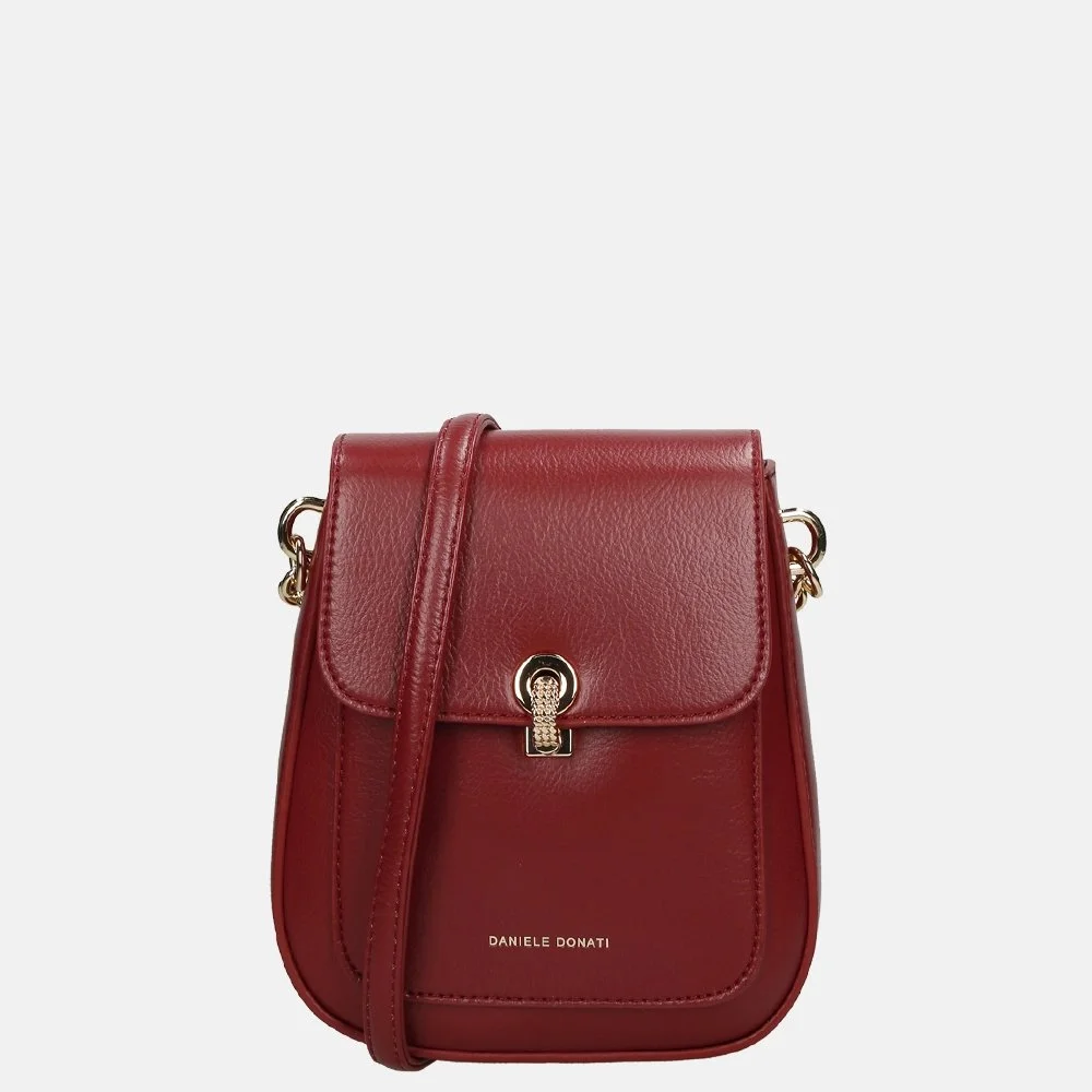 Daniele Donati crossbody tas/telefoontas darkred