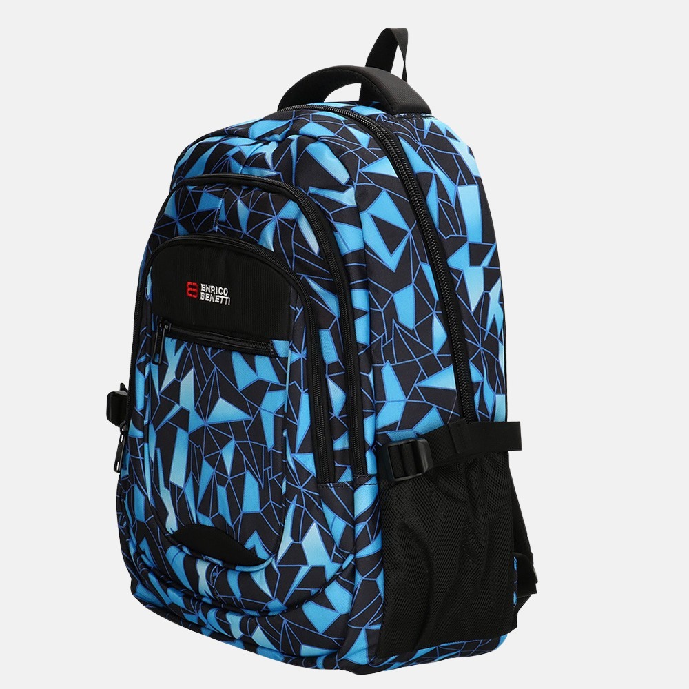 Enrico Benetti Santa Cruz rugzak 17 inch black aqua bij Duifhuizen