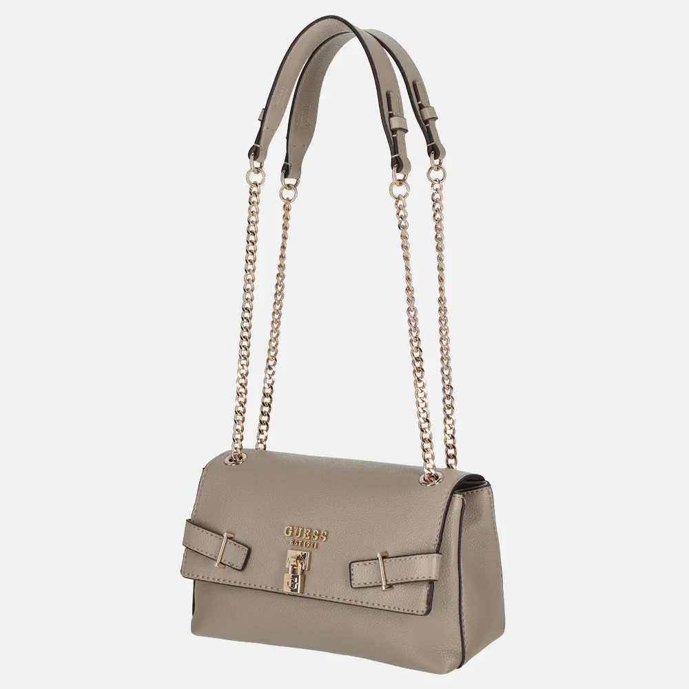 Guess Yesba convertible crossbody tas dark taupe bij Duifhuizen