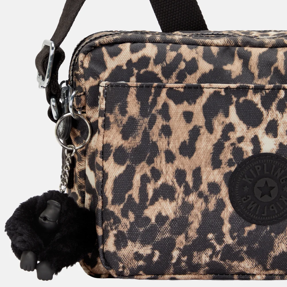 Kipling Abanu crossbody tas M wild leopard bij Duifhuizen