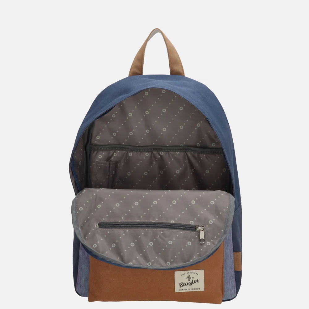 Beagles Colorblock kinderrugzak jeansblauw bij Duifhuizen