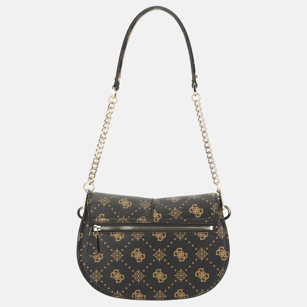 Guess Carrie schoudertas espresso logo bij Duifhuizen