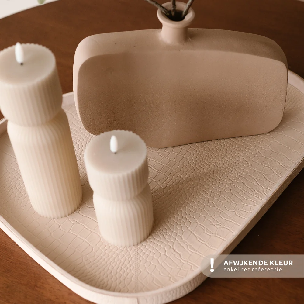 Chamada leren dienblad organisch croco L donkerbruin bij Duifhuizen