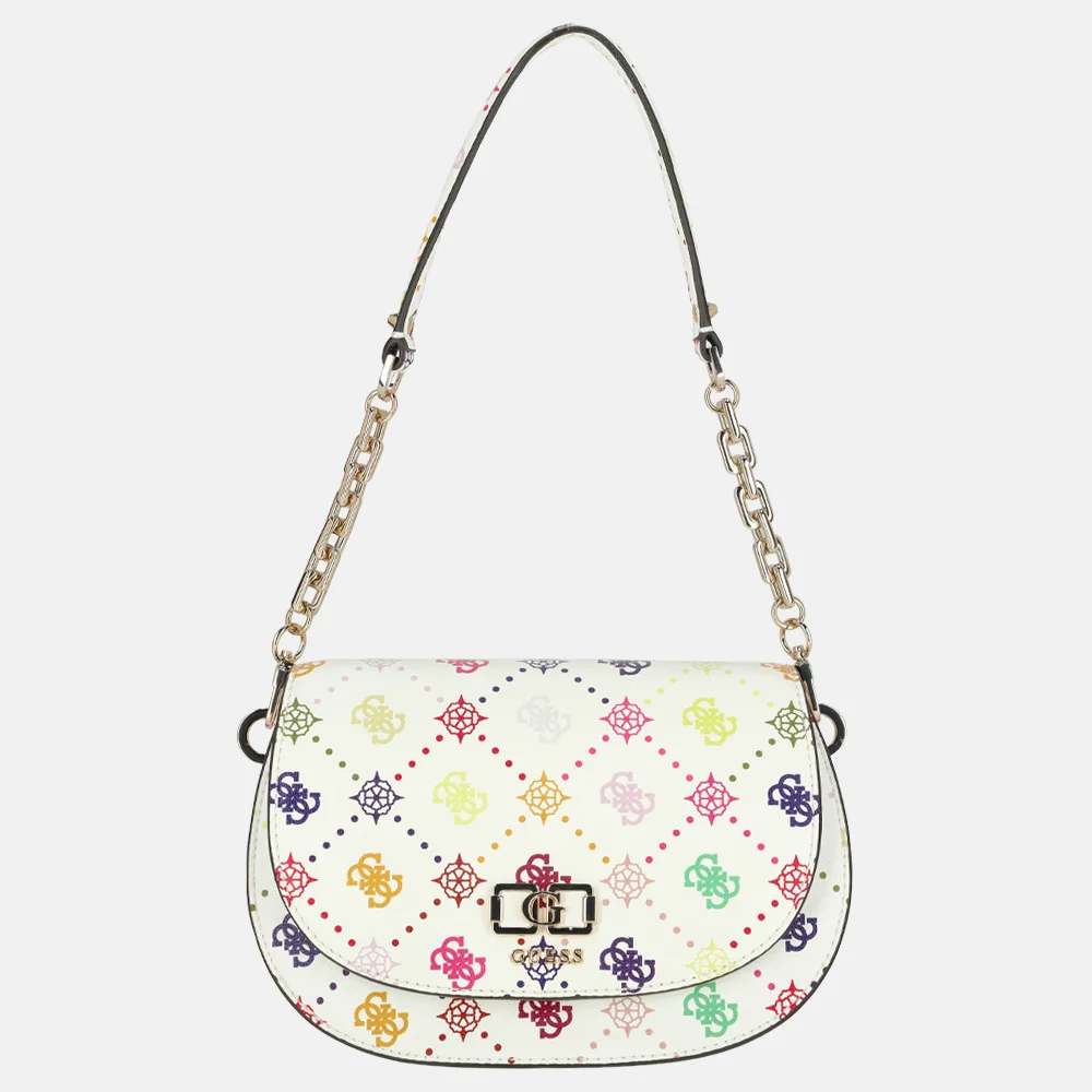 Guess Emelie flap schoudertas multi logo bij Duifhuizen