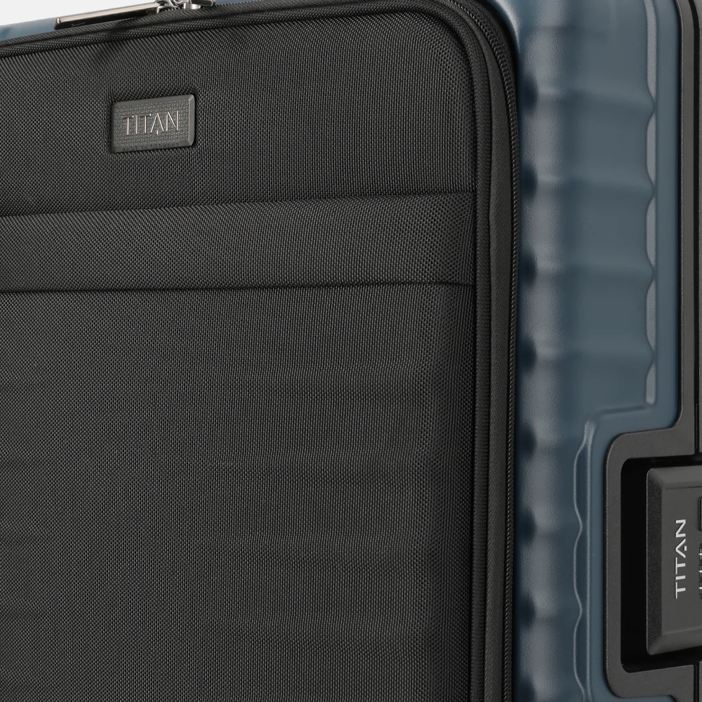 Titan Upgrade Overseas handbagage koffer frontpocket 55 cm midnight blue bij Duifhuizen