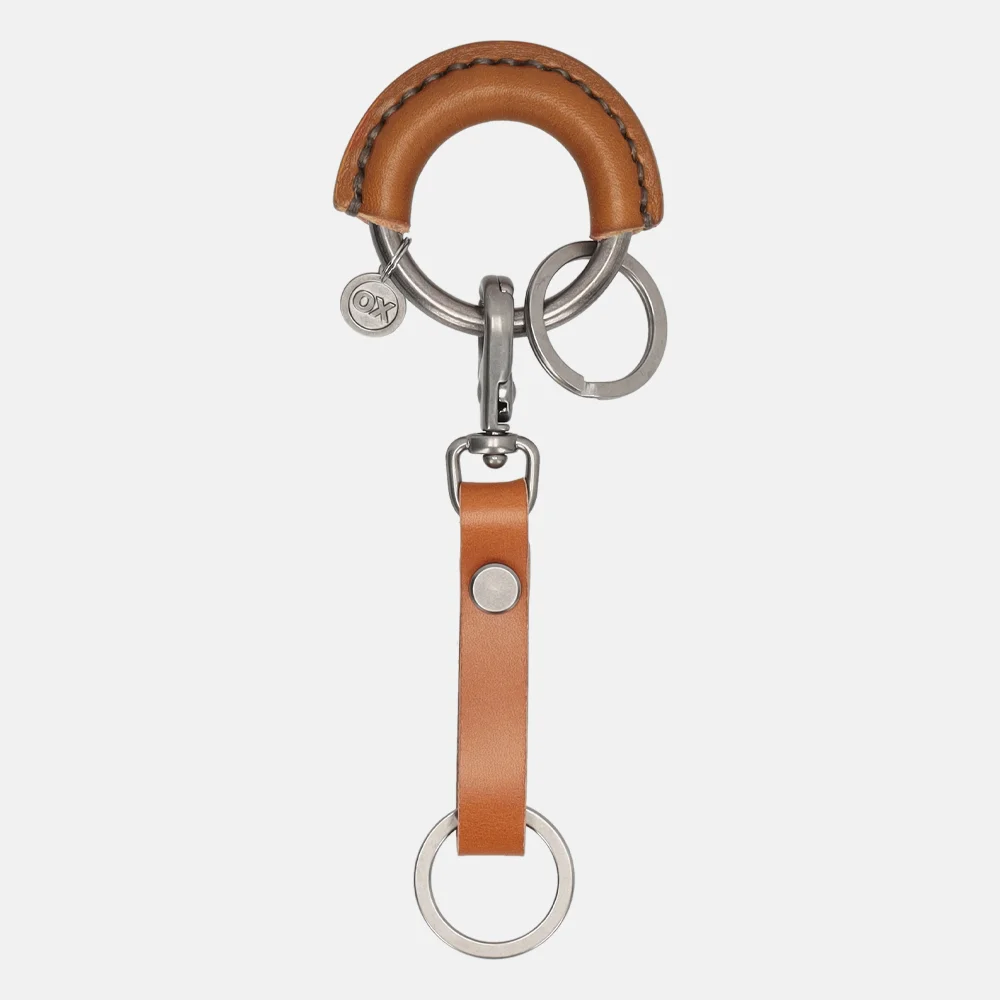 OX Originals sleutelhanger cognac/gun metal bij Duifhuizen