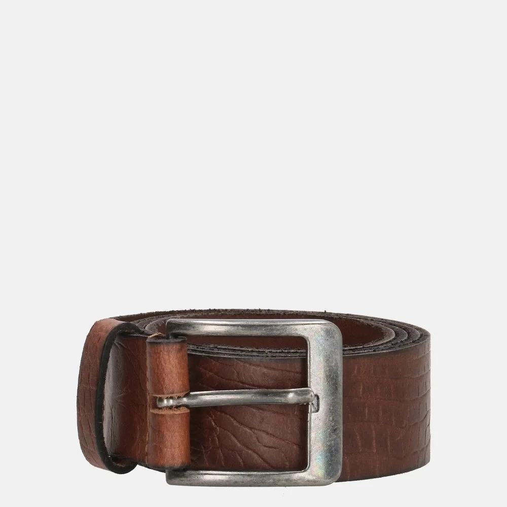 Hide & Stitches Frisco riem 4 cm croco cognac bij Duifhuizen