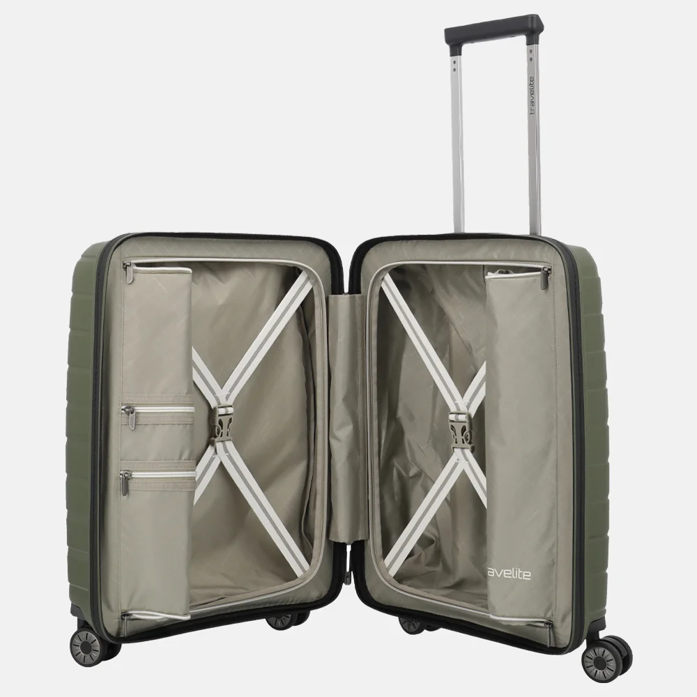 Travelite Air Base handbagage koffer 55 cm olive bij Duifhuizen