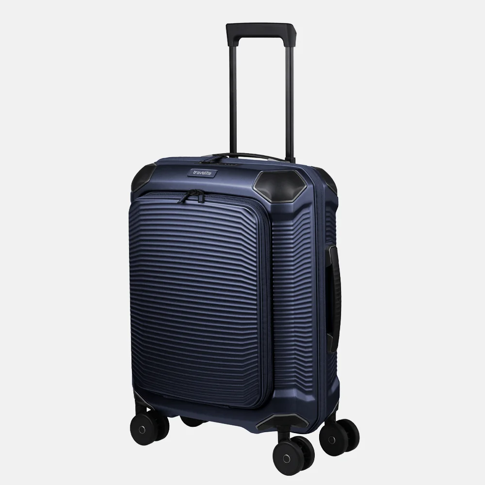 Travelite Millenium Frontpocket handbagage koffer 55 cm 15 inch navy bij Duifhuizen