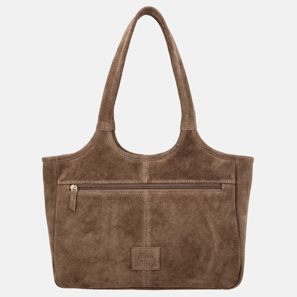 Charm London Sevilla shopper donkertaupe bij Duifhuizen