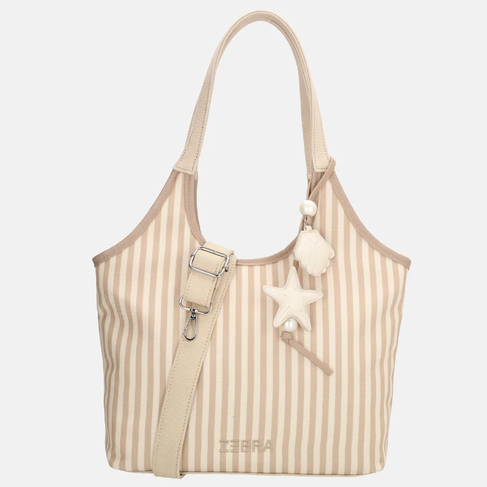 Zebra Trends Mira shopper streep M creme bij Duifhuizen