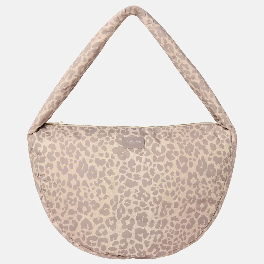 Studio Noos Puffy crossbody tas beige leopard bij Duifhuizen