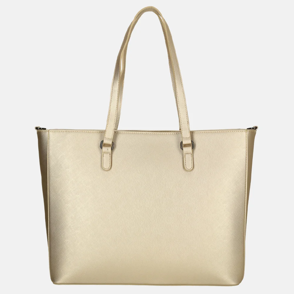 Duifhuizen Saffiano shopper L gold bij Duifhuizen