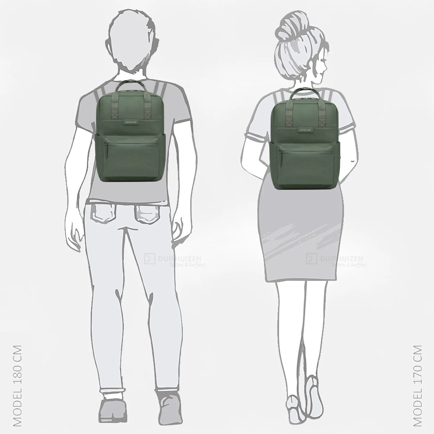 Kapten & Son Bergen Pro rugzak 15 inch dusty green bij Duifhuizen