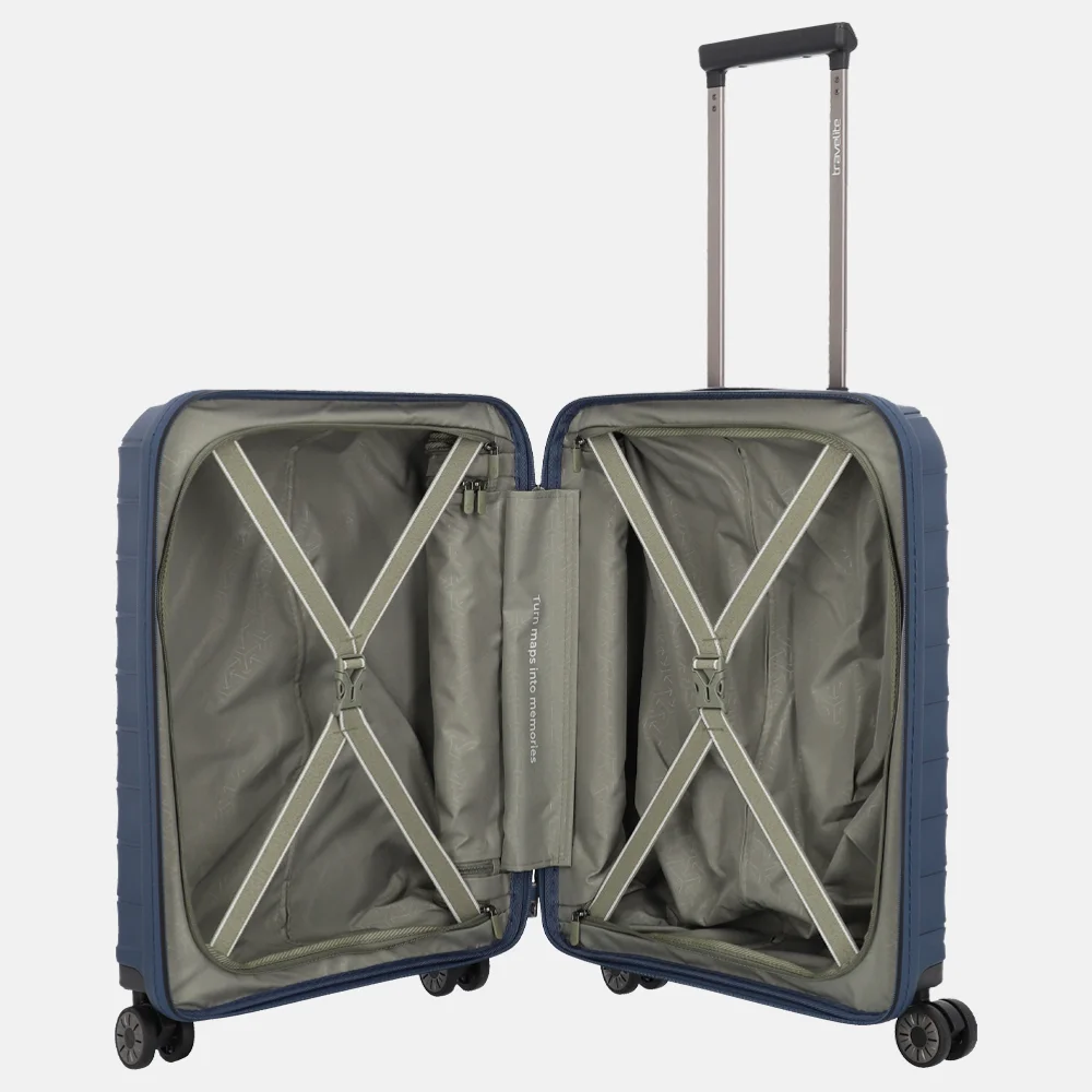 Travelite handbagage koffer 55 cm blue bij Duifhuizen
