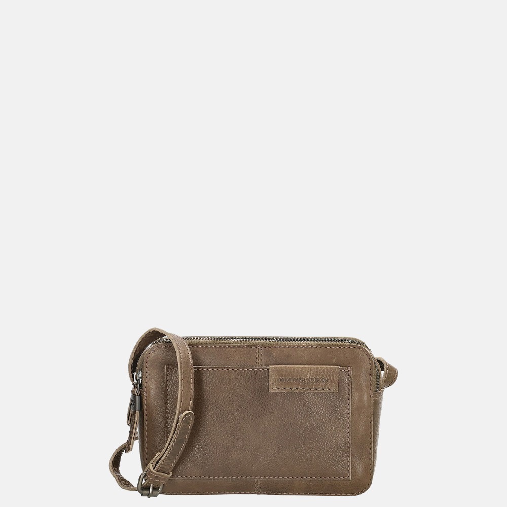 Micmacbags Côte d' Azur crossbody tas dark taupe bij Duifhuizen