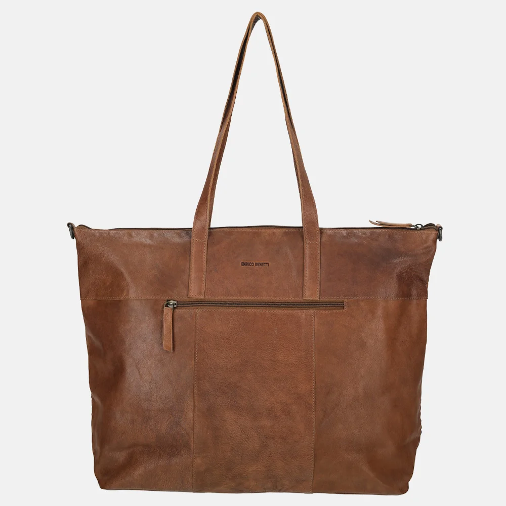 Enrico Benetti Sicily shopper cognac bij Duifhuizen