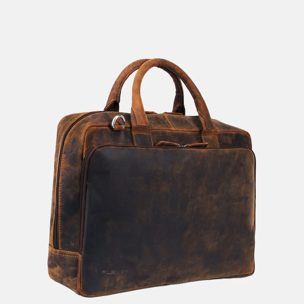 Plevier Colmar laptoptas 15 inch donkerbruin bij Duifhuizen
