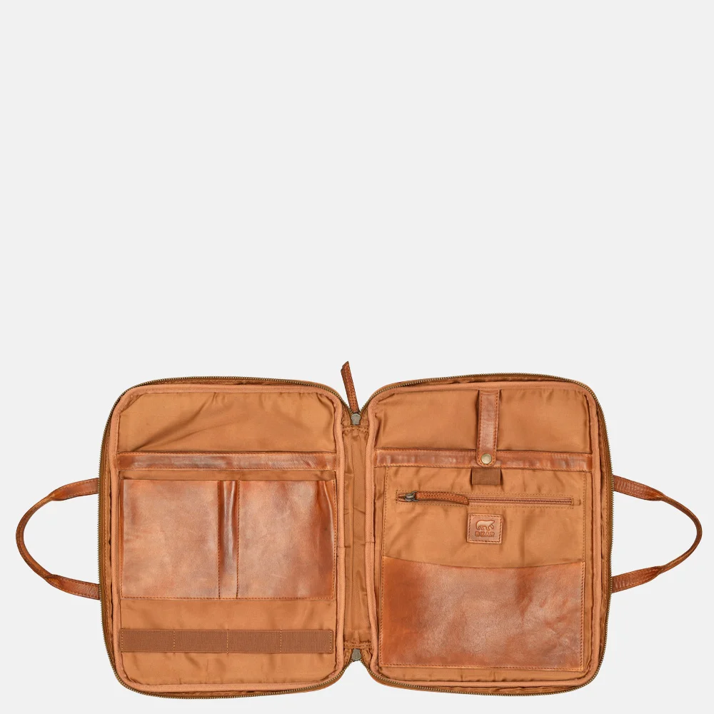 Bear Design laptophoes 13 inch cognac bij Duifhuizen